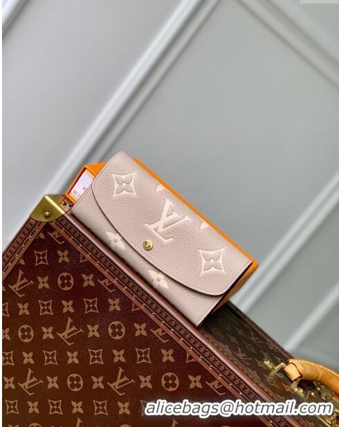 Luxurious Louis Vuitton Emilie Wallet in Monogram Empreinte Leather M60699 Grey 2024