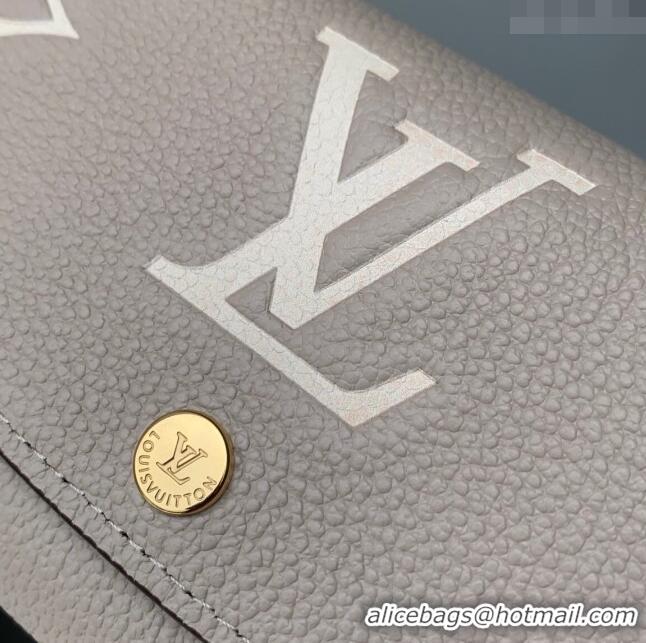 Luxurious Louis Vuitton Emilie Wallet in Monogram Empreinte Leather M60699 Grey 2024