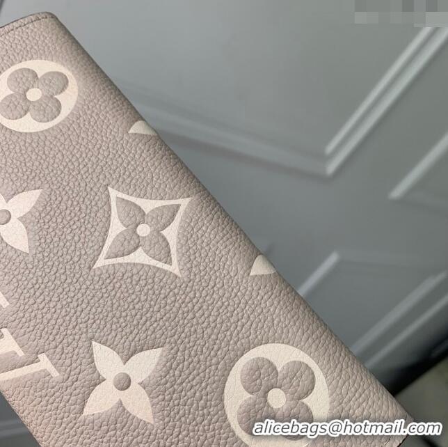 Luxurious Louis Vuitton Emilie Wallet in Monogram Empreinte Leather M60699 Grey 2024