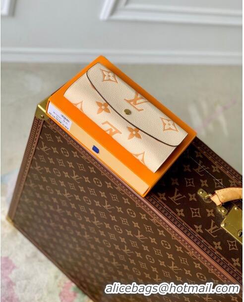 Pretty Style Louis Vuitton Emilie Wallet in Monogram Empreinte Leather M60699 Beige 2024