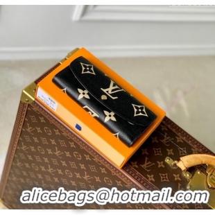 New Style Louis Vuitton Emilie Wallet in Monogram Empreinte Leather M83138 Black 2024