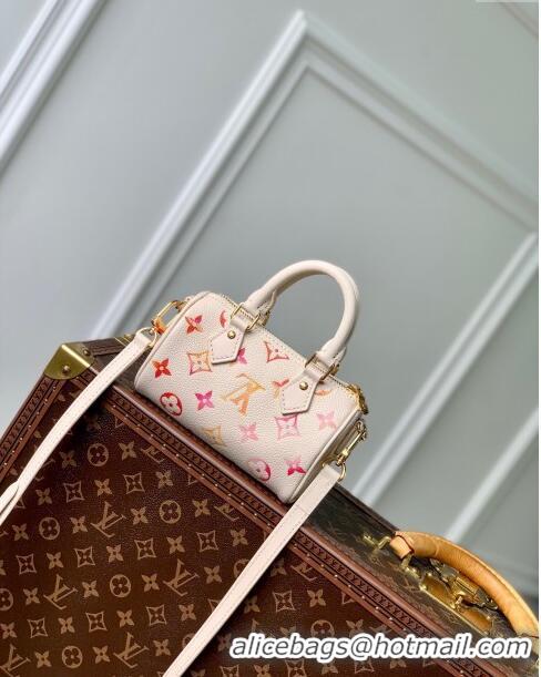 Low Price Louis Vuitton Nano Speedy Bag in Monogram Empreinte Leather M83452 Sunrise Aquarelle 2024