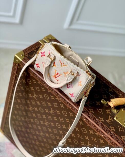 Low Price Louis Vuitton Nano Speedy Bag in Monogram Empreinte Leather M83452 Sunrise Aquarelle 2024