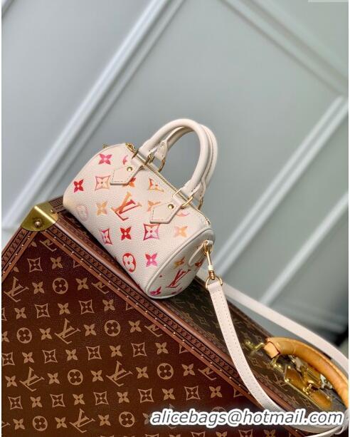 Low Price Louis Vuitton Nano Speedy Bag in Monogram Empreinte Leather M83452 Sunrise Aquarelle 2024