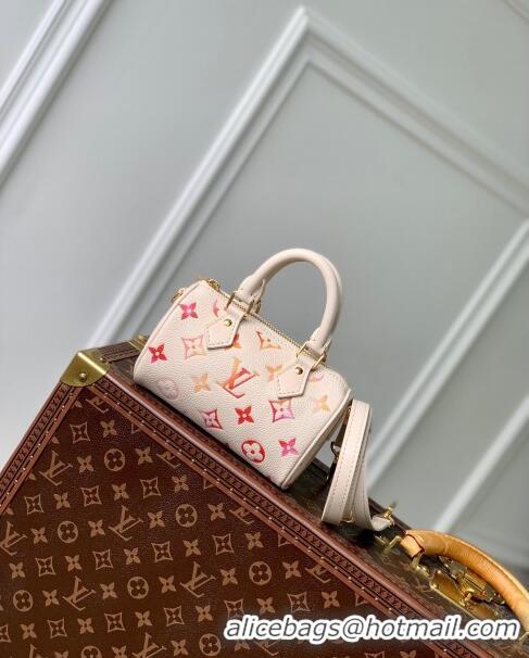 Low Price Louis Vuitton Nano Speedy Bag in Monogram Empreinte Leather M83452 Sunrise Aquarelle 2024