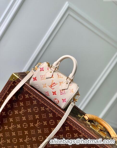 Low Price Louis Vuitton Nano Speedy Bag in Monogram Empreinte Leather M83452 Sunrise Aquarelle 2024