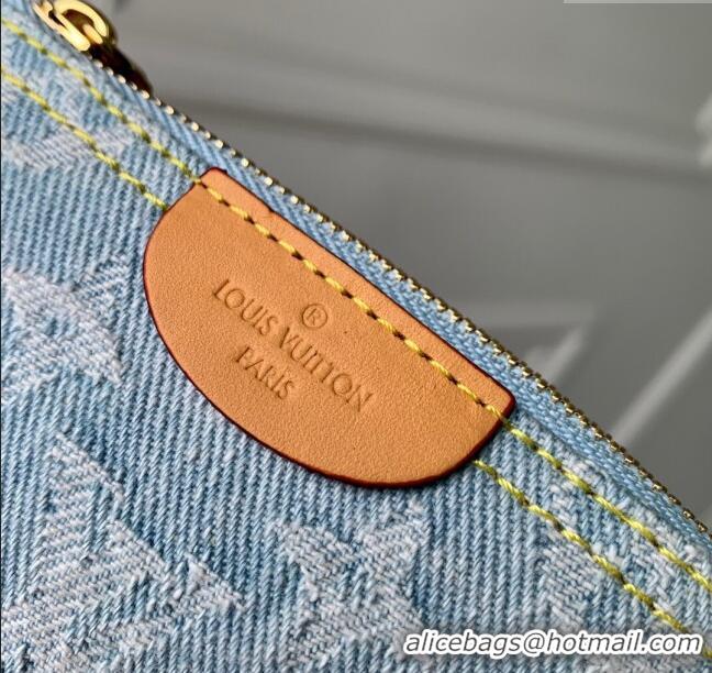 Low Cost Louis Vuitton Key Pouch in Monogram Denim 100% GOTS-certified Cotton M82961 Blue 2024