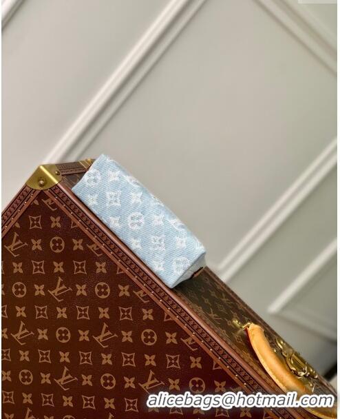 Good Product Louis Vuitton Pochette Cosmetique PM Pouch in Monogram Denim 100% GOTS-certified Cotton M83616 Blue 2024