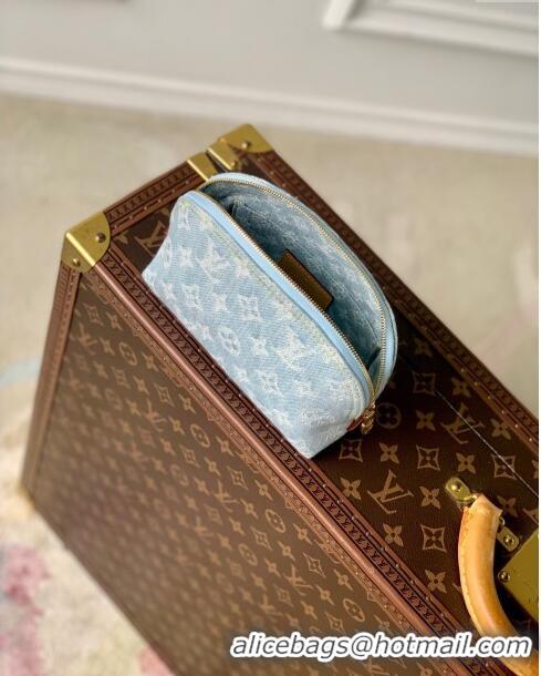 Good Product Louis Vuitton Pochette Cosmetique PM Pouch in Monogram Denim 100% GOTS-certified Cotton M83616 Blue 2024