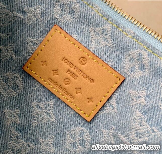 Top Quality Louis Vuitton Mini Pochette Accessories in Monogram Denim 100% GOTS-certified Cotton M82960 Blue 2024