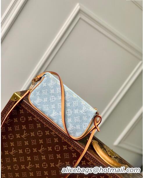 Good Product Louis Vuitton Pochette Accessoires Clutch in Monogram Denim 100% GOTS-certified Cotton M82692 Blue 2024