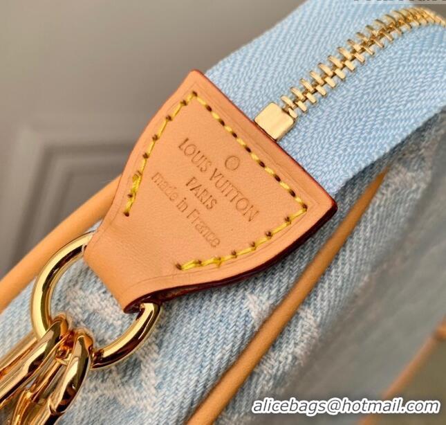 Good Product Louis Vuitton Pochette Accessoires Clutch in Monogram Denim 100% GOTS-certified Cotton M82692 Blue 2024