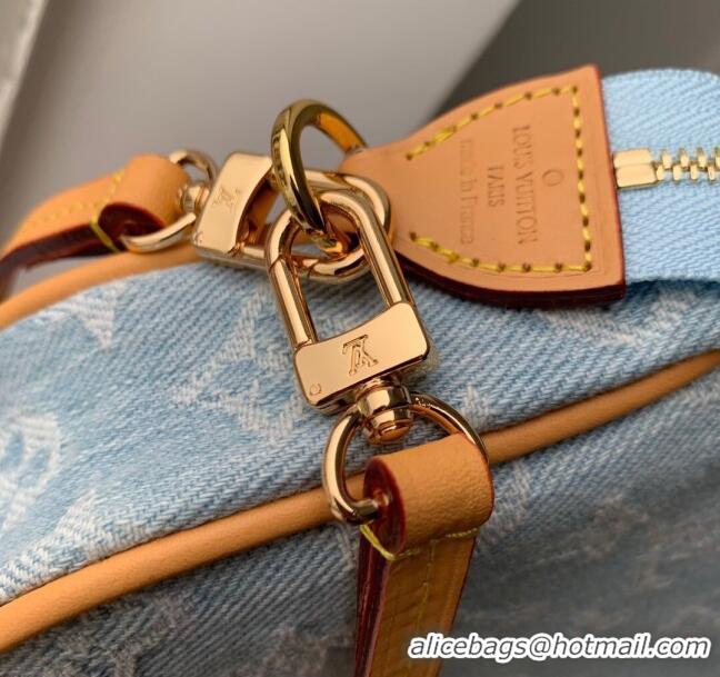 Good Product Louis Vuitton Pochette Accessoires Clutch in Monogram Denim 100% GOTS-certified Cotton M82692 Blue 2024