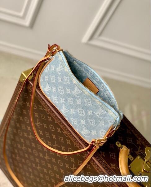 Good Product Louis Vuitton Pochette Accessoires Clutch in Monogram Denim 100% GOTS-certified Cotton M82692 Blue 2024