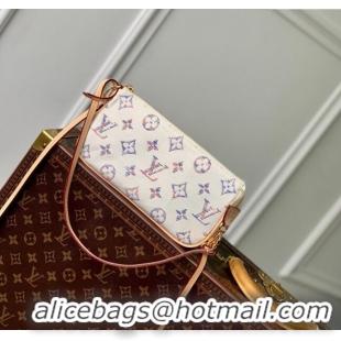 Unique Grade Louis Vuitton Pochette Accessoires Clutch in Multicolor Beige Monogram Jacquard Fabric M40712 2024