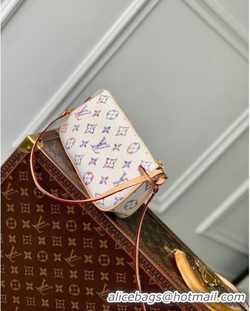 Unique Grade Louis Vuitton Pochette Accessoires Clutch in Multicolor Beige Monogram Jacquard Fabric M40712 2024