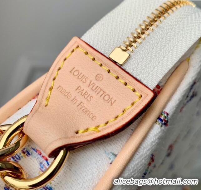 Unique Grade Louis Vuitton Pochette Accessoires Clutch in Multicolor Beige Monogram Jacquard Fabric M40712 2024