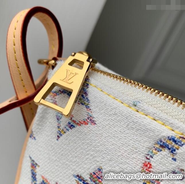 Unique Grade Louis Vuitton Pochette Accessoires Clutch in Multicolor Beige Monogram Jacquard Fabric M40712 2024