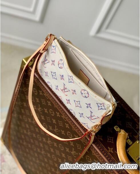 Unique Grade Louis Vuitton Pochette Accessoires Clutch in Multicolor Beige Monogram Jacquard Fabric M40712 2024