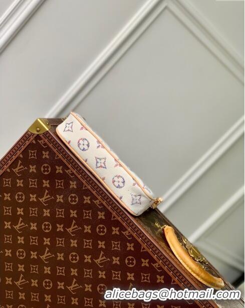 Unique Grade Louis Vuitton Pochette Accessoires Clutch in Multicolor Beige Monogram Jacquard Fabric M40712 2024