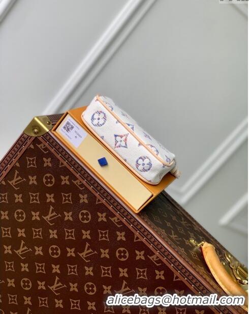 Promotional Louis Vuitton Mini Pochette Accessories Clutch in Multicolor Beige Monogram Jacquard Fabric M58009 2024