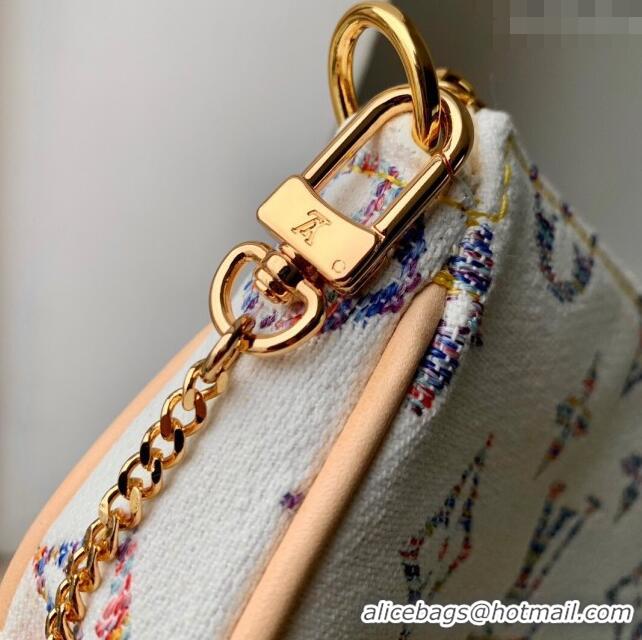 Promotional Louis Vuitton Mini Pochette Accessories Clutch in Multicolor Beige Monogram Jacquard Fabric M58009 2024