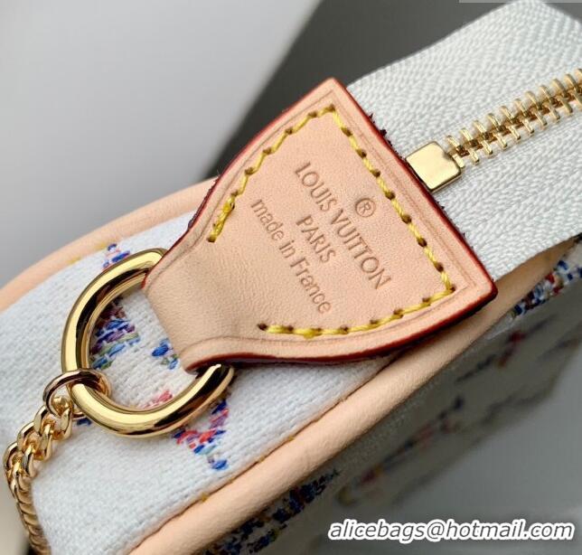 Promotional Louis Vuitton Mini Pochette Accessories Clutch in Multicolor Beige Monogram Jacquard Fabric M58009 2024