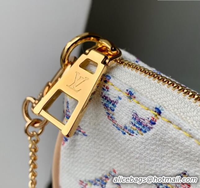 Promotional Louis Vuitton Mini Pochette Accessories Clutch in Multicolor Beige Monogram Jacquard Fabric M58009 2024