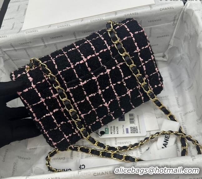 Buy Inexpensive Chanel Classic Tweed Mini Flap Bag A69900 Black/Pink 2024