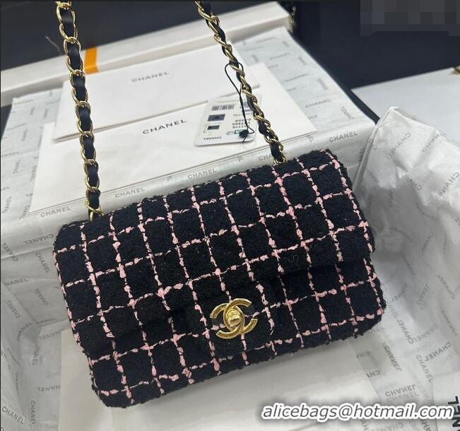 Buy Inexpensive Chanel Classic Tweed Mini Flap Bag A69900 Black/Pink 2024