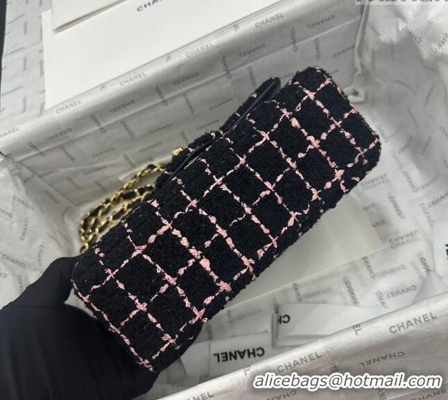 Buy Inexpensive Chanel Classic Tweed Mini Flap Bag A69900 Black/Pink 2024