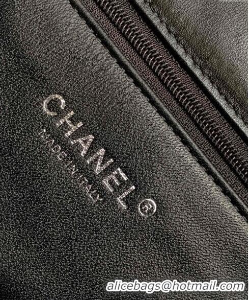 Buy Discount Chanel Calfskin Westminsten Large Flap Bag with Pearls and Chain AS0311 Black 2024