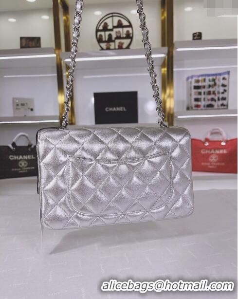 Big Discount Chanel Metallic Calfskin Mini Flap Bag A01116 Silver 2024