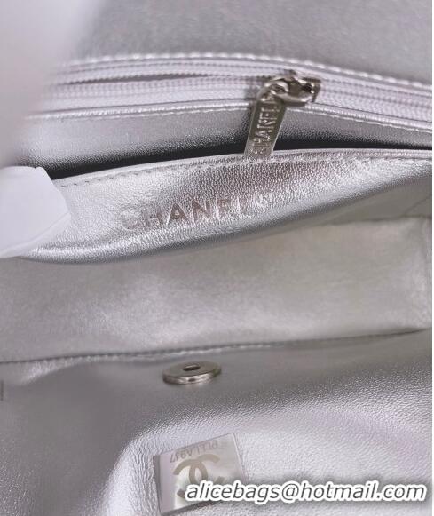 Big Discount Chanel Metallic Calfskin Mini Flap Bag A01116 Silver 2024