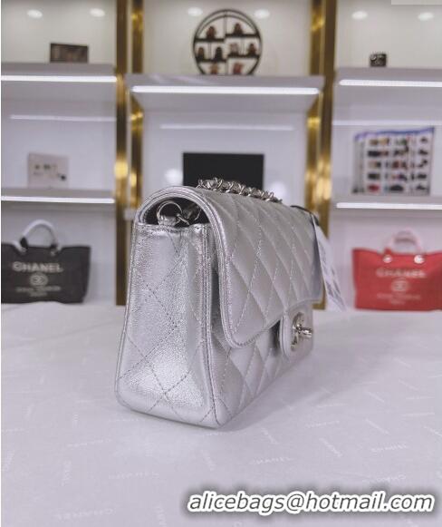 Big Discount Chanel Metallic Calfskin Mini Flap Bag A01116 Silver 2024