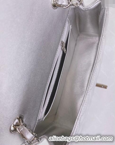 Big Discount Chanel Metallic Calfskin Mini Flap Bag A01116 Silver 2024