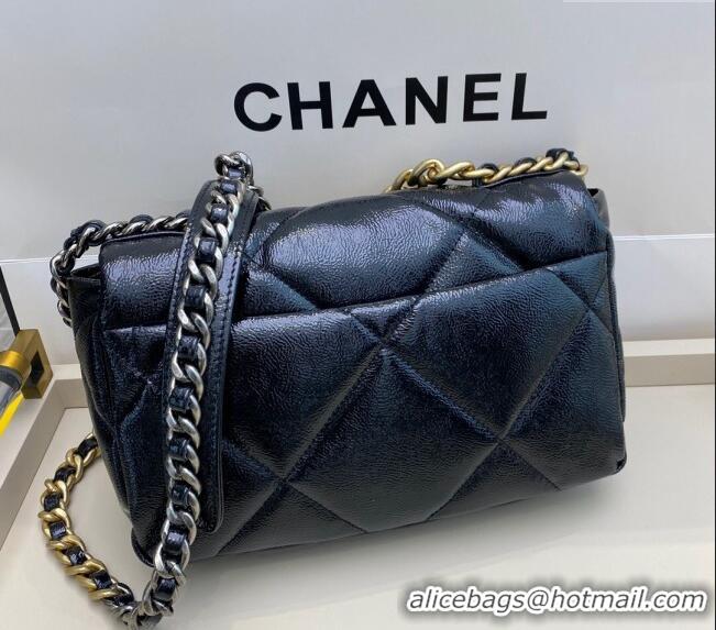 Traditional Specials Chanel 19 Shiny Crinkle Calfskin Small Flap Bag AS1160 Blue 2024