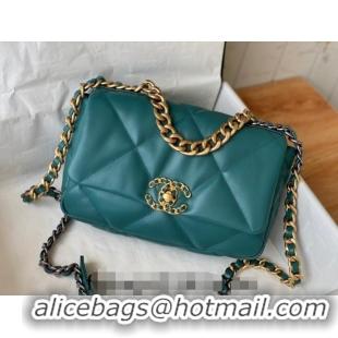 Fashion Grade Chanel 19 Shiny Lambskin Small Flap Bag AS1160 Green/Gold 2024