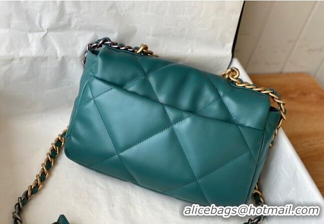 Fashion Grade Chanel 19 Shiny Lambskin Small Flap Bag AS1160 Green/Gold 2024