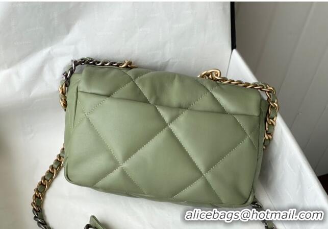 Good Looking Chanel 19 Shiny Lambskin Small Flap Bag AS1160 Light Green 2024