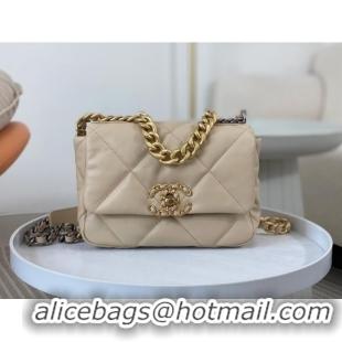 Good Taste Chanel 19 Shiny Lambskin Mini Flap Bag AS1159 Beige 2024