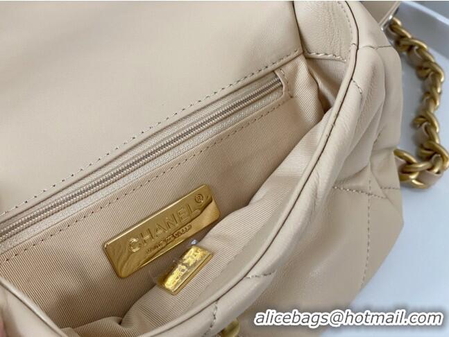 Good Taste Chanel 19 Shiny Lambskin Mini Flap Bag AS1159 Beige 2024