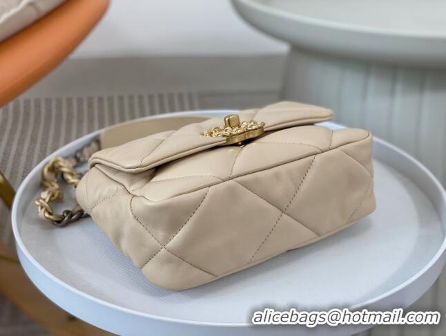 Good Taste Chanel 19 Shiny Lambskin Mini Flap Bag AS1159 Beige 2024