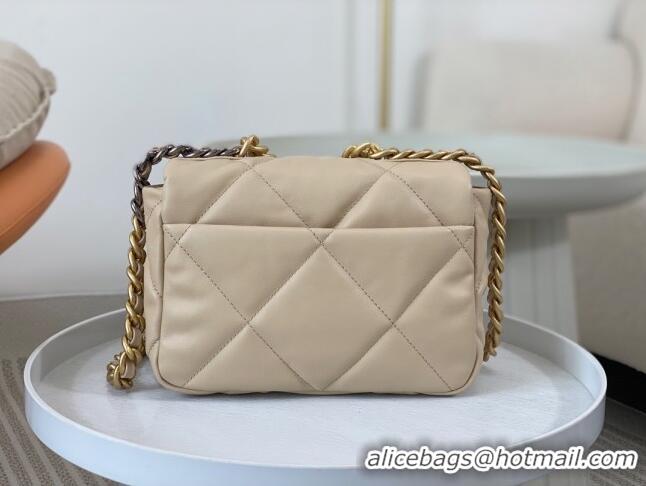 Good Taste Chanel 19 Shiny Lambskin Mini Flap Bag AS1159 Beige 2024