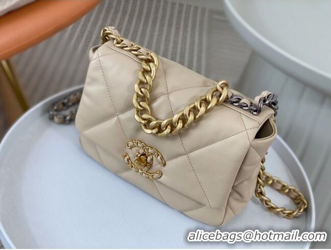 Good Taste Chanel 19 Shiny Lambskin Mini Flap Bag AS1159 Beige 2024