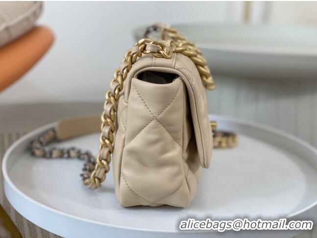 Good Taste Chanel 19 Shiny Lambskin Mini Flap Bag AS1159 Beige 2024