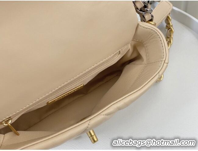 Good Taste Chanel 19 Shiny Lambskin Mini Flap Bag AS1159 Beige 2024