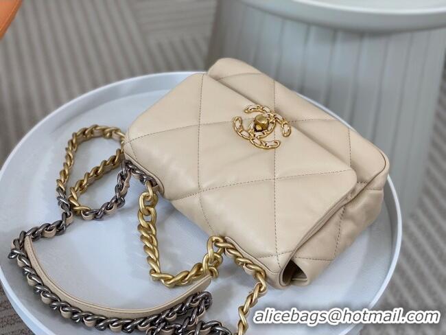 Good Taste Chanel 19 Shiny Lambskin Mini Flap Bag AS1159 Beige 2024