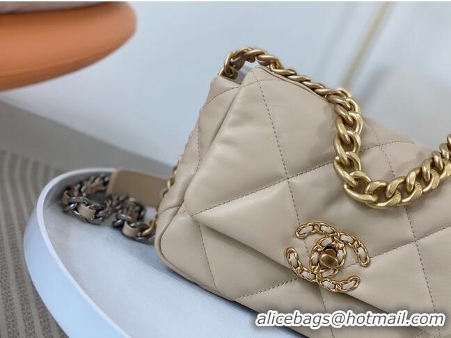 Good Taste Chanel 19 Shiny Lambskin Mini Flap Bag AS1159 Beige 2024