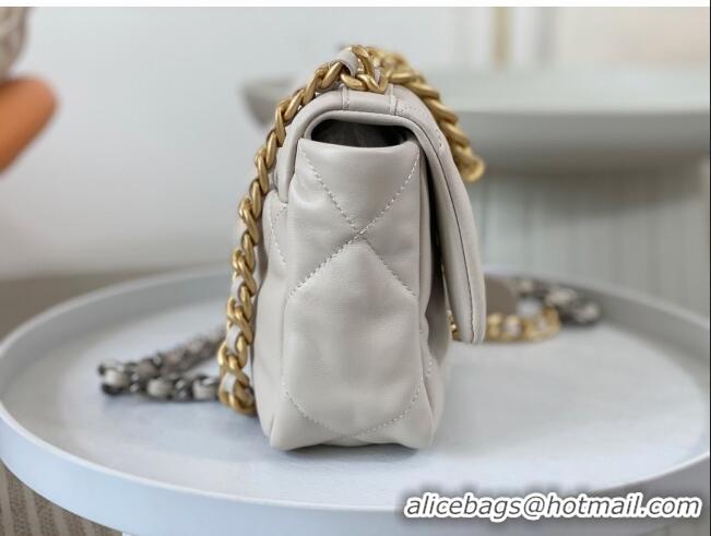 Unique Style Chanel 19 Shiny Lambskin Mini Flap Bag AS1159 White 2024